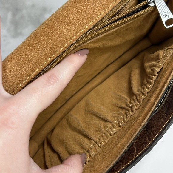 Patricia‎ Nash Floral Leather Crossbody Bag Suede Multiple Compartments - Picture 7 of 12
